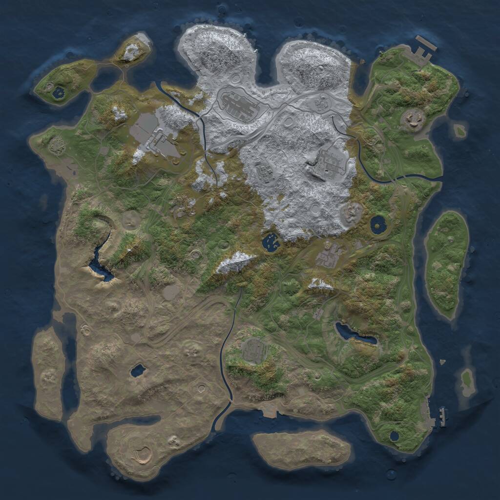 Rust Map: Procedural Map, Size: 4300, Seed: 27082023, 16 Monuments