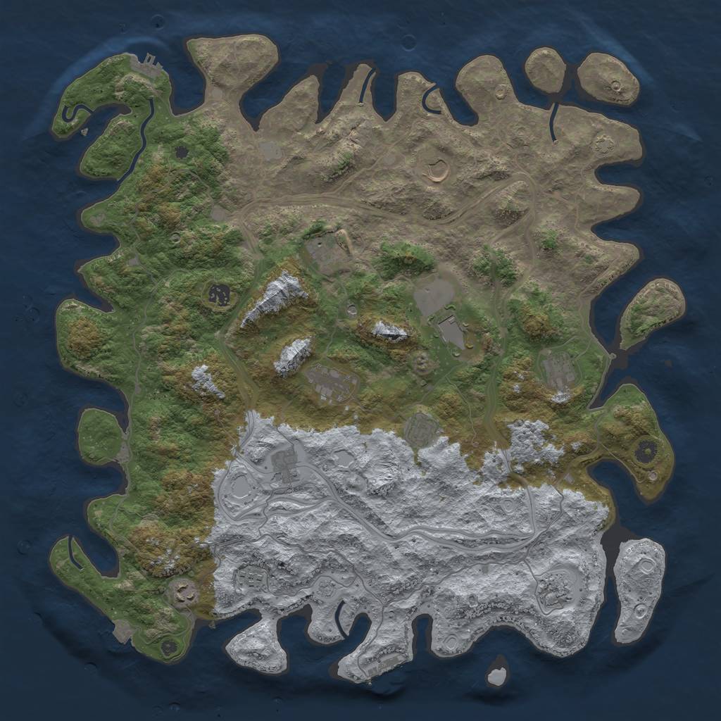 Rust Map: Procedural Map, Size: 4800, Seed: 1258288889, 19 Monuments