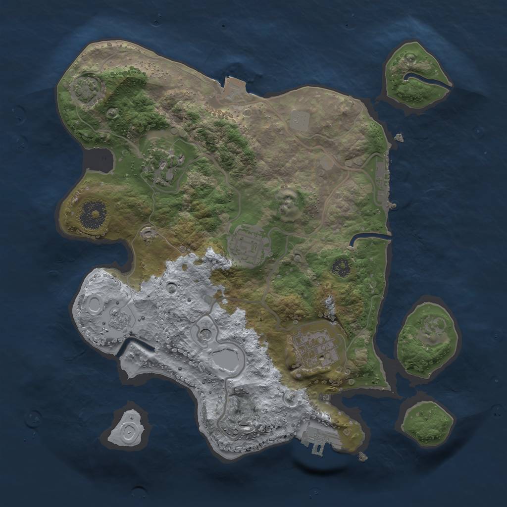 Rust Map: Procedural Map, Size: 2750, Seed: 1817384172, 11 Monuments