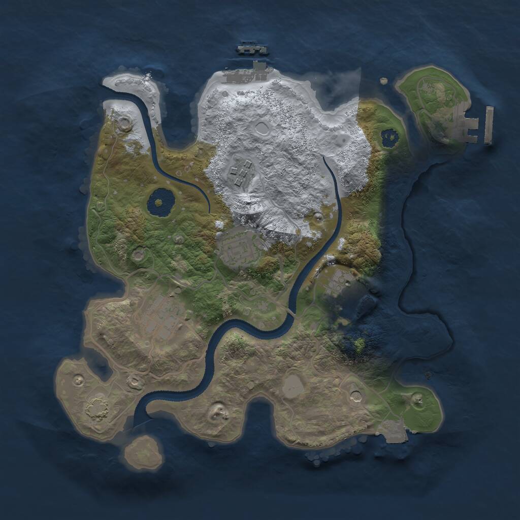 Rust Map: Procedural Map, Size: 2800, Seed: 44835280, 9 Monuments