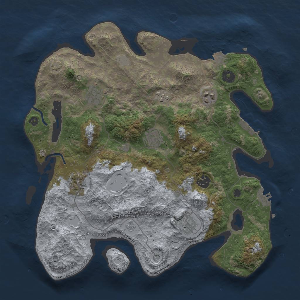 Rust Map: Procedural Map, Size: 3450, Seed: 87764217, 15 Monuments