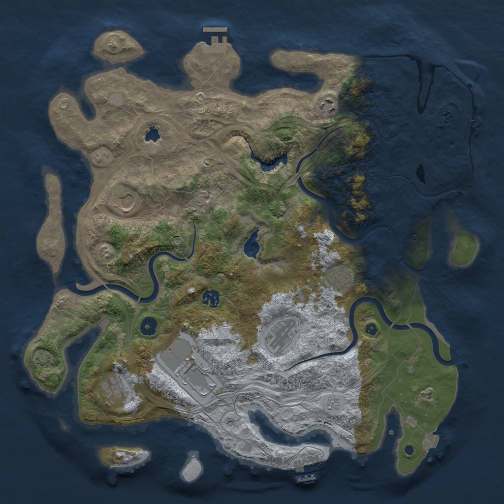 Rust Map: Procedural Map, Size: 4250, Seed: 398889826, 13 Monuments