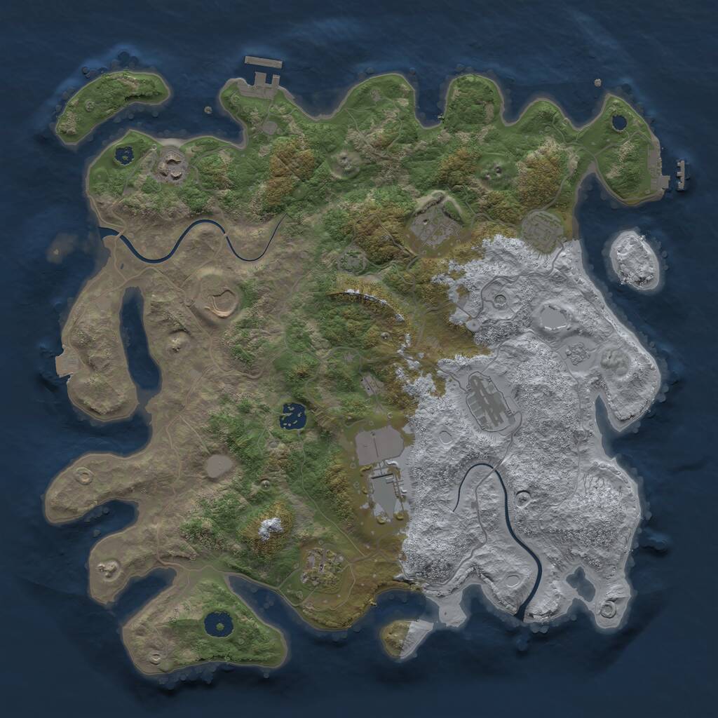 Rust Map: Procedural Map, Size: 3900, Seed: 1440, 14 Monuments
