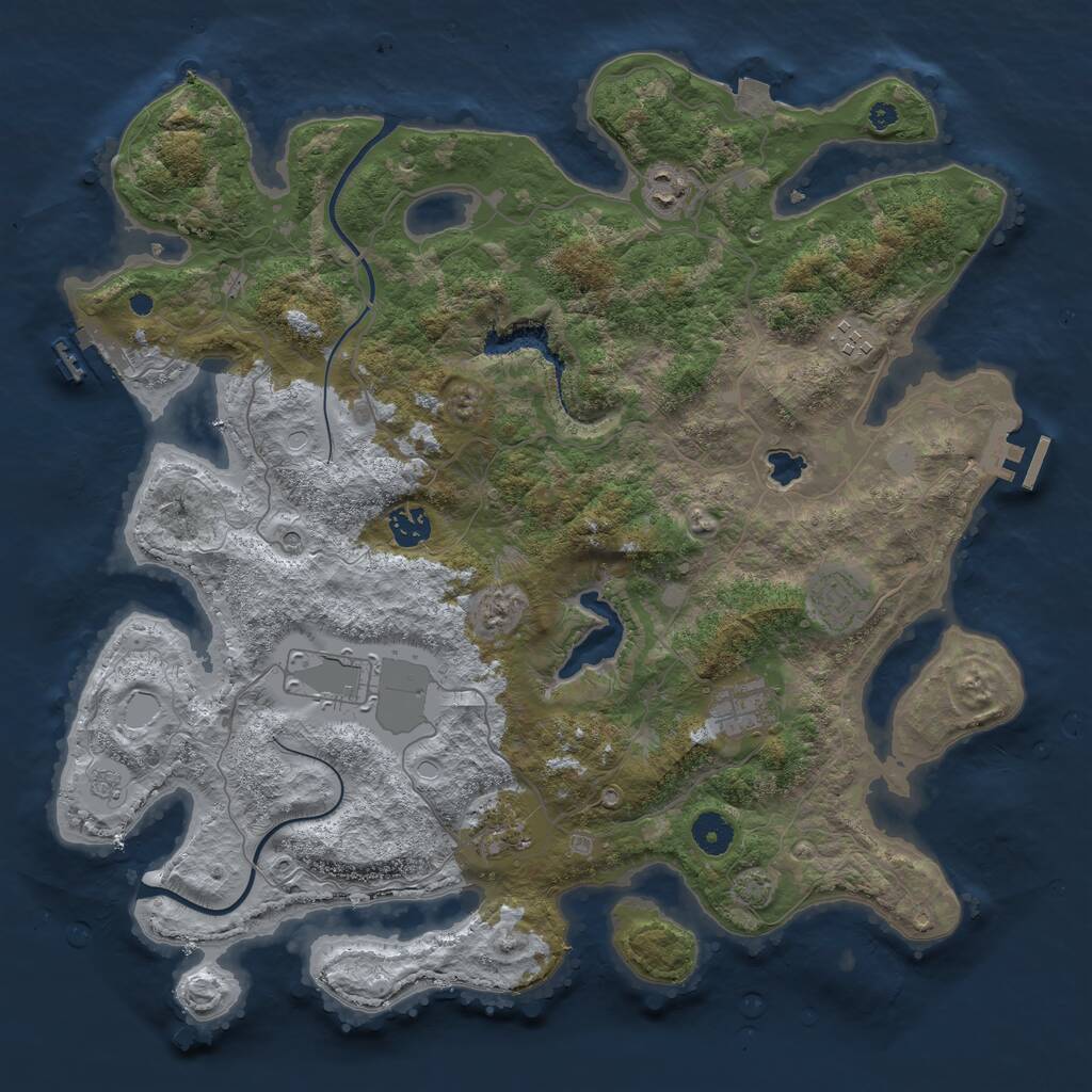Rust Map: Procedural Map, Size: 4000, Seed: 125363283, 13 Monuments