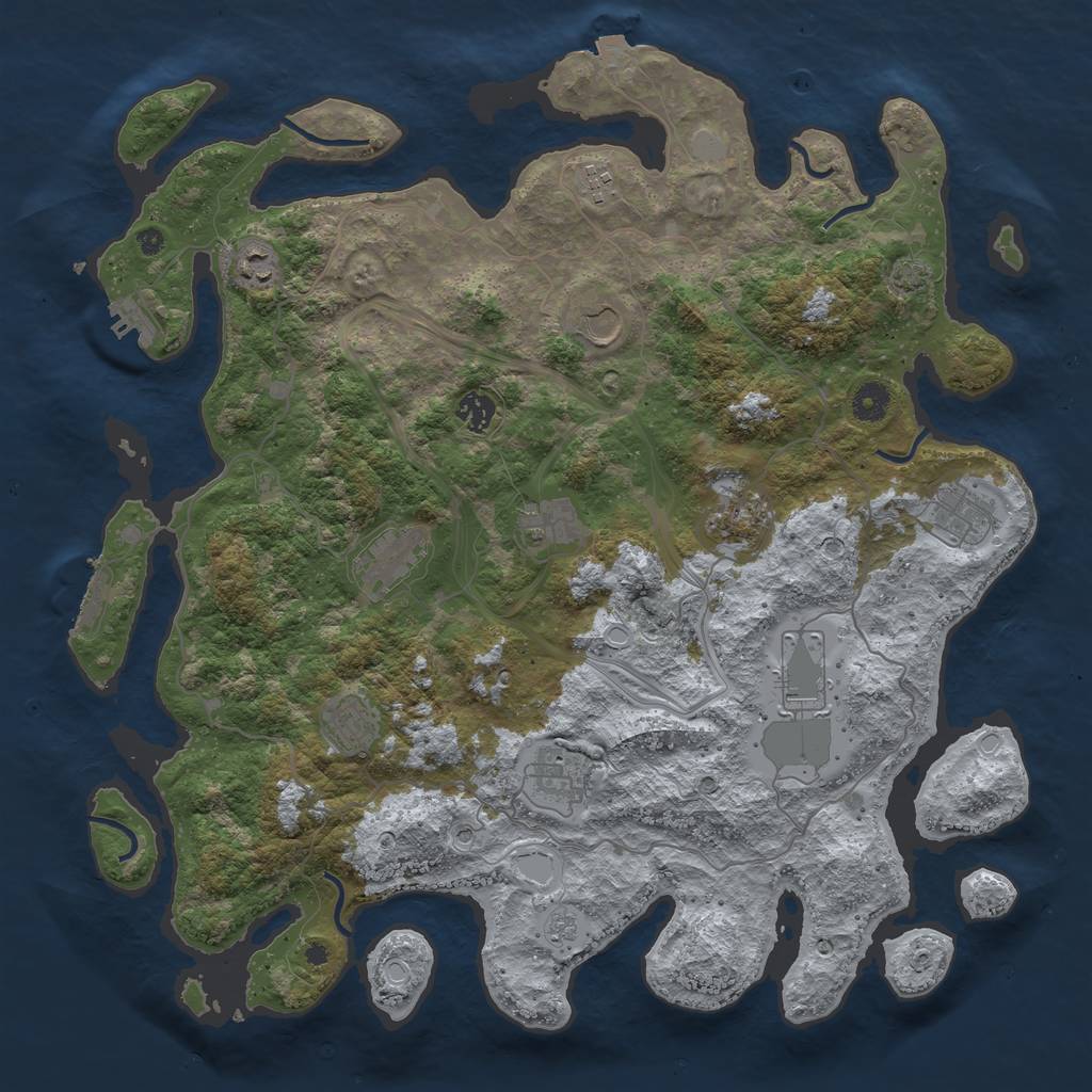 Rust Map: Procedural Map, Size: 4250, Seed: 1231234124, 19 Monuments