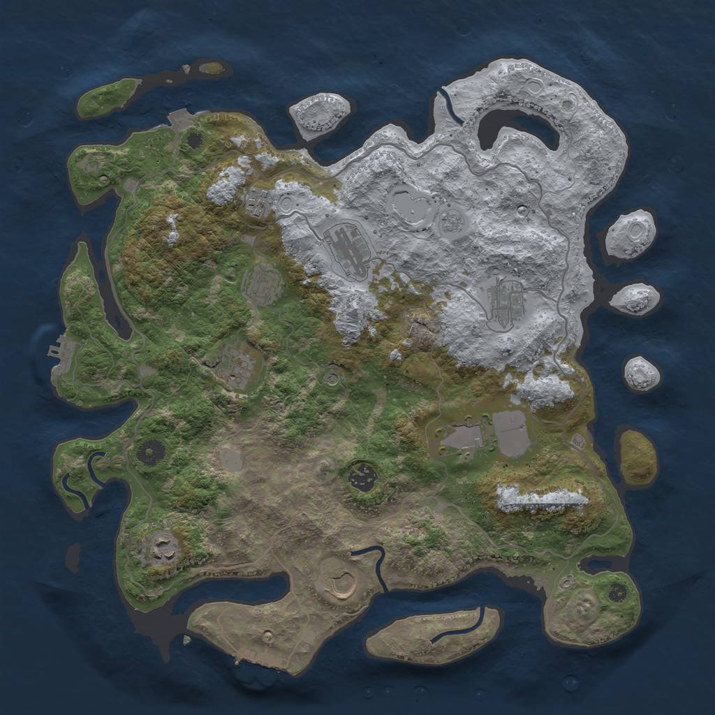 Rust Map: Procedural Map, Size: 4000, Seed: 1265101911, 16 Monuments