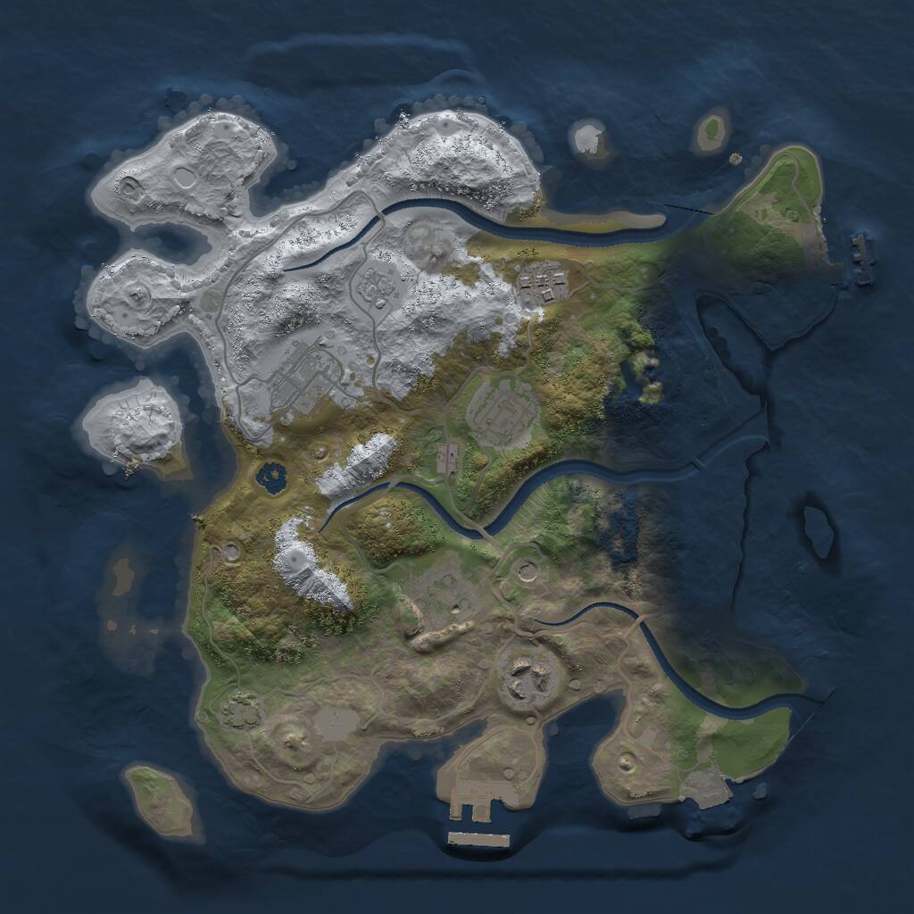 Rust Map: Procedural Map, Size: 3000, Seed: 24922, 11 Monuments