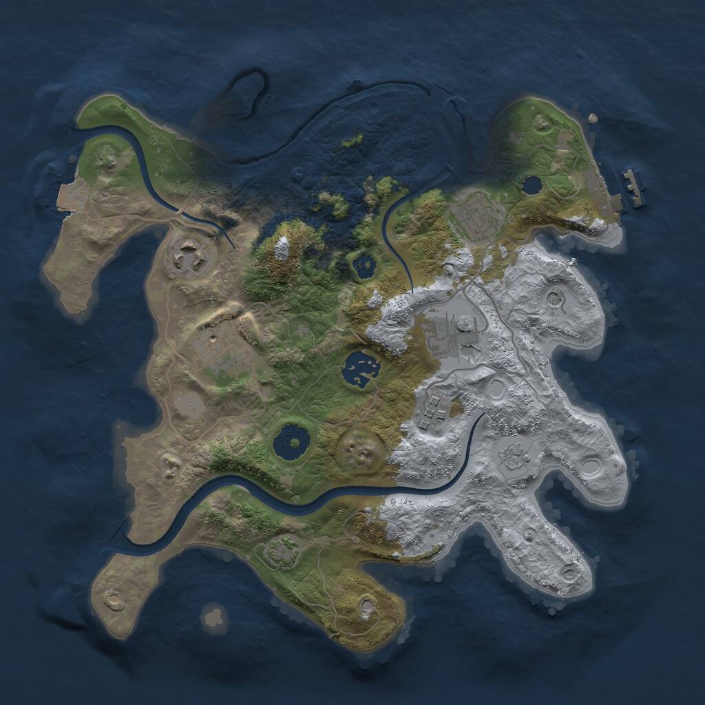 Rust Map: Procedural Map, Size: 3000, Seed: 7586209, 11 Monuments