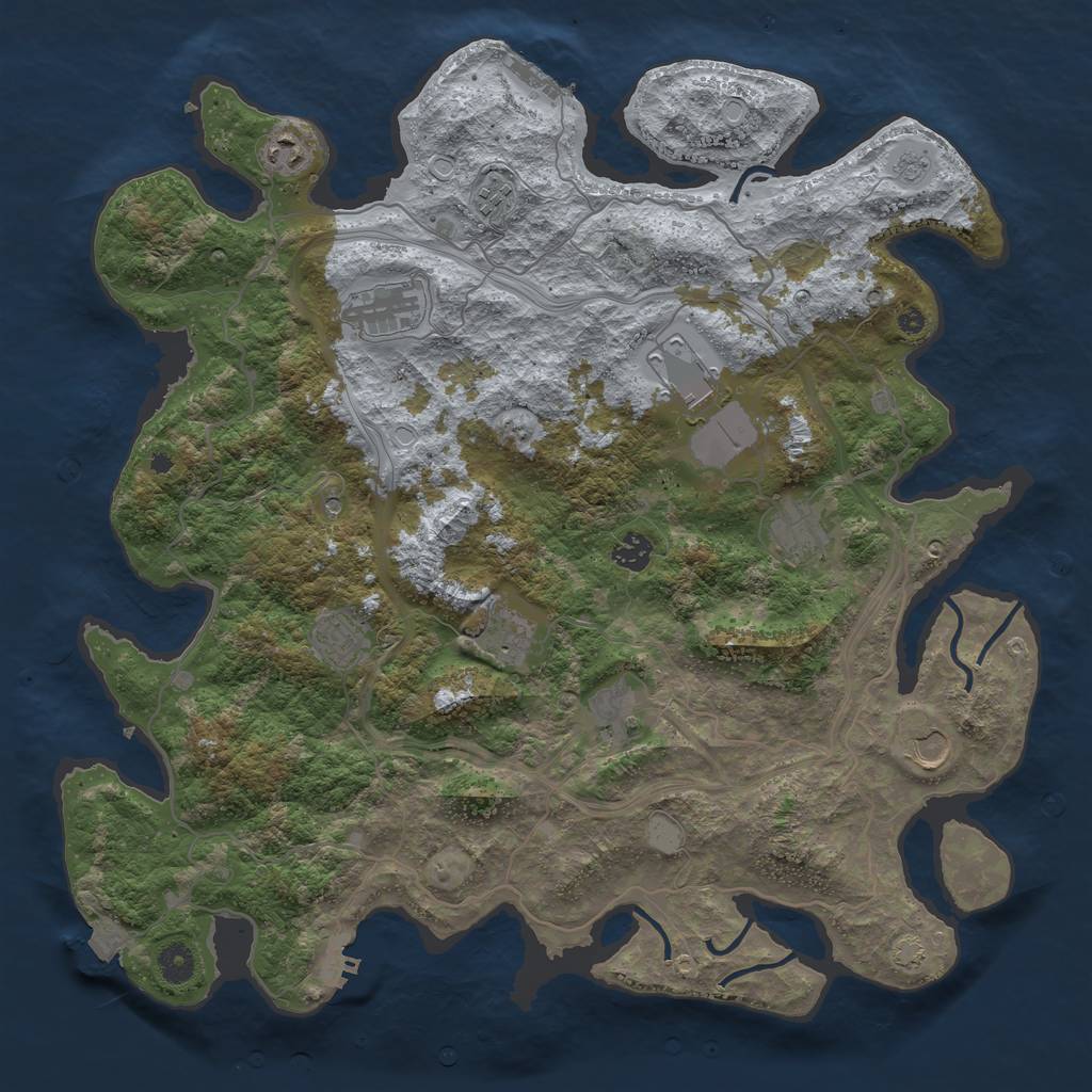 Rust Map: Procedural Map, Size: 4250, Seed: 743469167, 18 Monuments