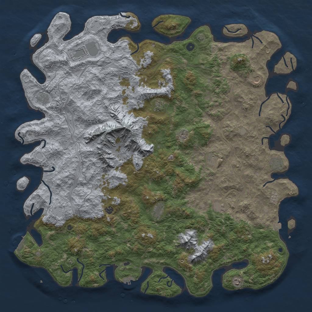 Rust Map: Procedural Map, Size: 6000, Seed: 20092015, 19 Monuments