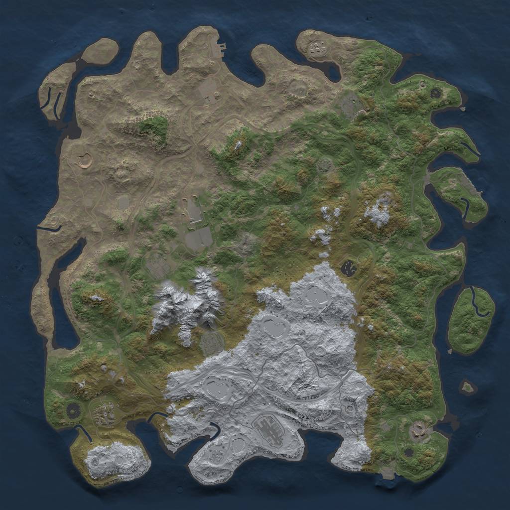 Rust Map: Procedural Map, Size: 5000, Seed: 25685422, 19 Monuments