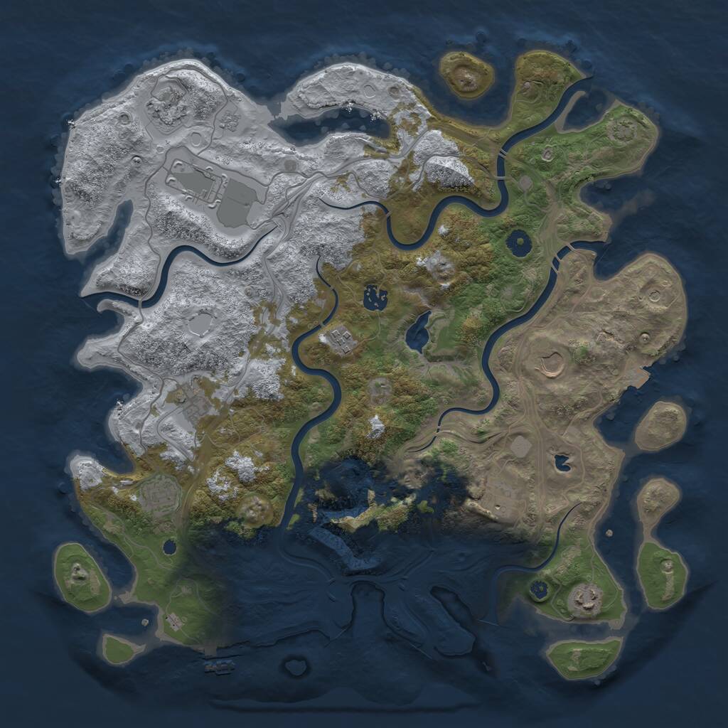 Rust Map: Procedural Map, Size: 4250, Seed: 8264, 14 Monuments