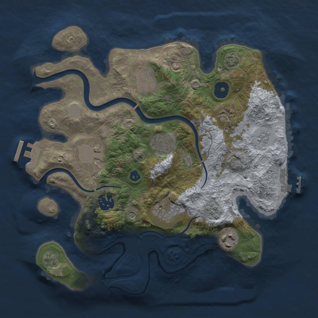 Rust Map: Procedural Map, Size: 3000, Seed: 394084392, 14 Monuments