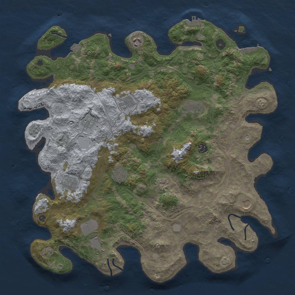 Rust Map: Procedural Map, Size: 4400, Seed: 93530413, 19 Monuments
