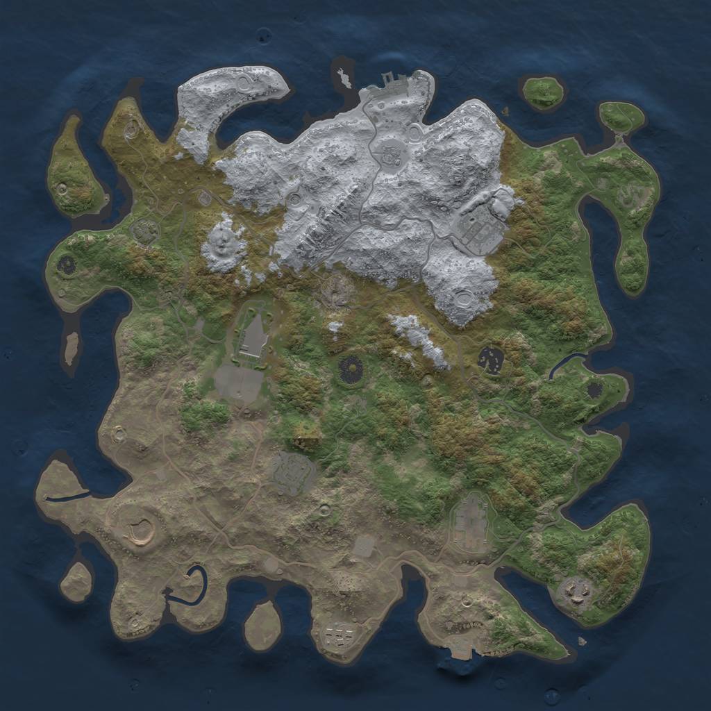 Rust Map: Procedural Map, Size: 4000, Seed: 183502945, 15 Monuments