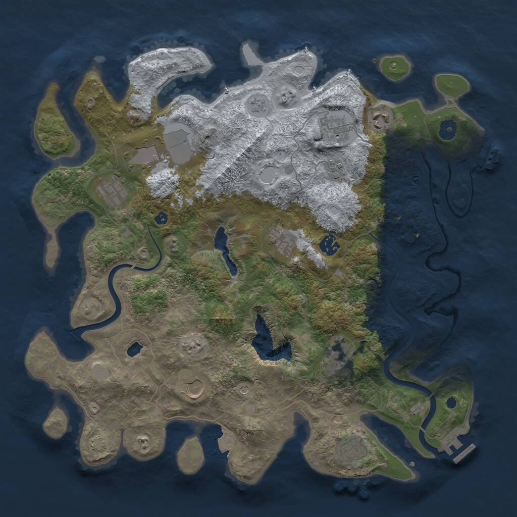 Rust Map: Procedural Map, Size: 4000, Seed: 183502945, 16 Monuments