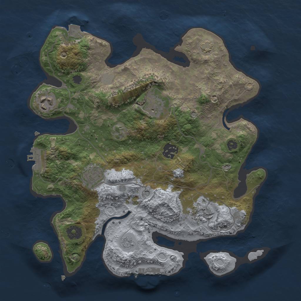 Rust Map: Procedural Map, Size: 3000, Seed: 10090859, 13 Monuments