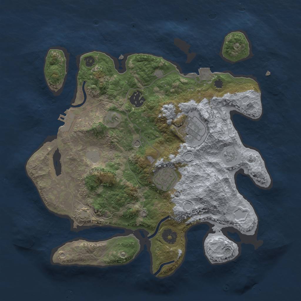 Rust Map: Procedural Map, Size: 3000, Seed: 30252, 10 Monuments