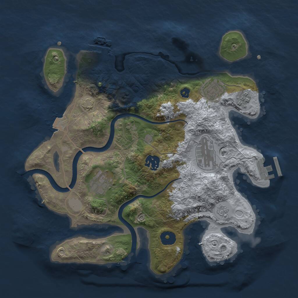 Rust Map: Procedural Map, Size: 3000, Seed: 30252, 10 Monuments