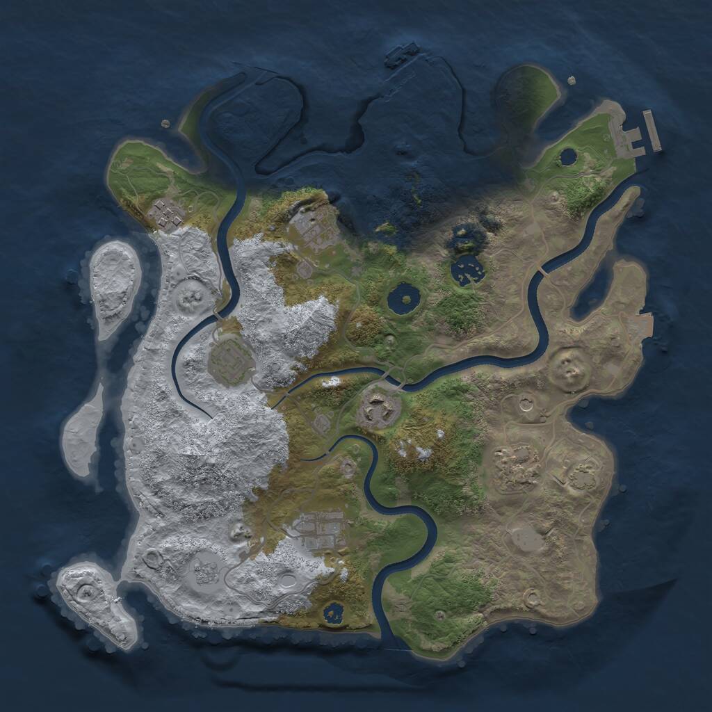 Rust Map: Procedural Map, Size: 3400, Seed: 98659573, 13 Monuments