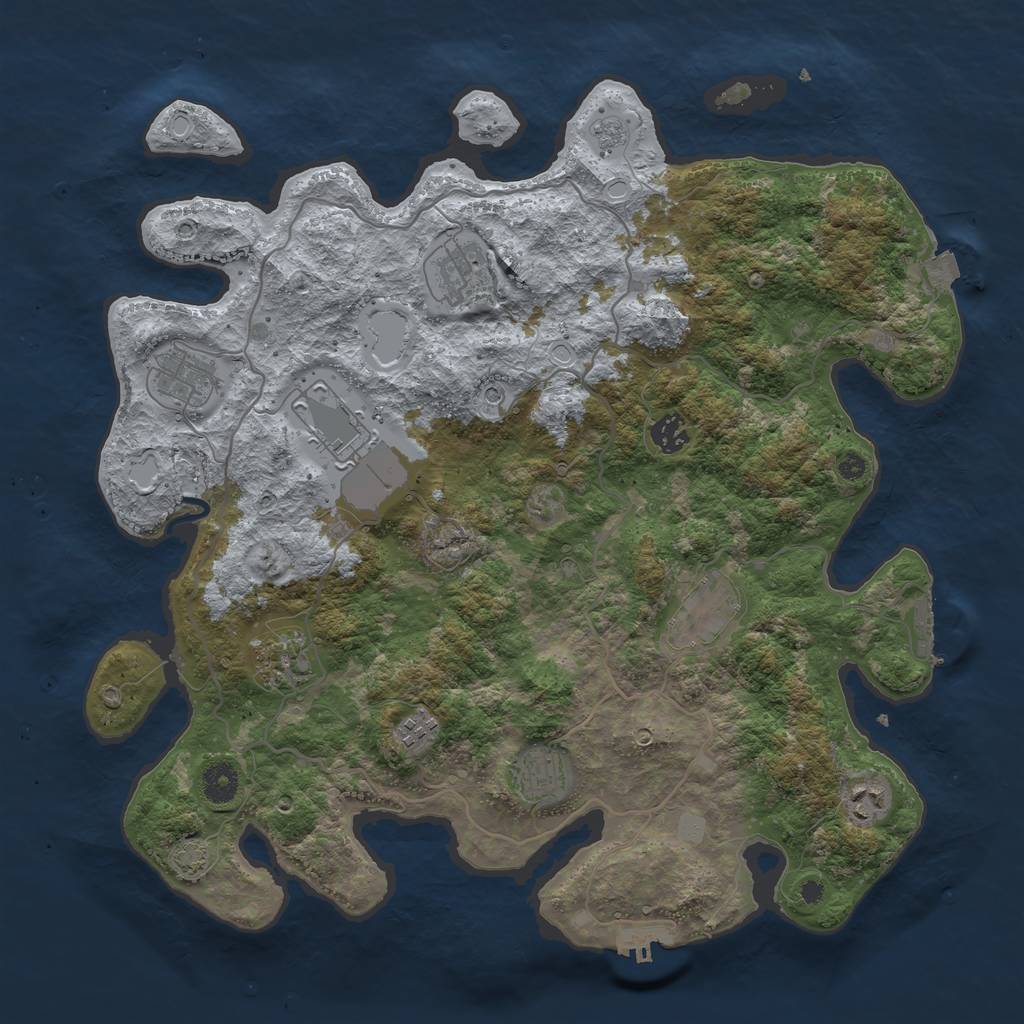 Rust Map: Procedural Map, Size: 4000, Seed: 312534531, 17 Monuments