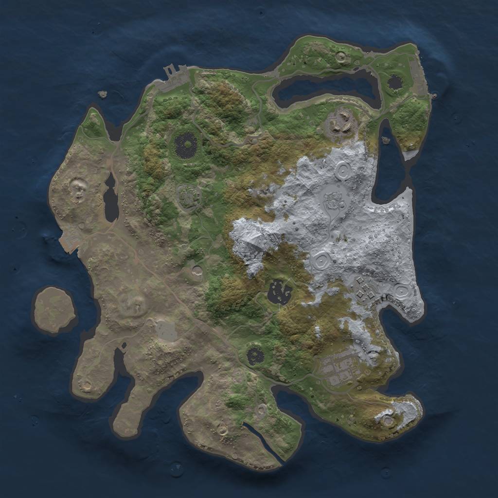 Rust Map: Procedural Map, Size: 3000, Seed: 17670, 12 Monuments