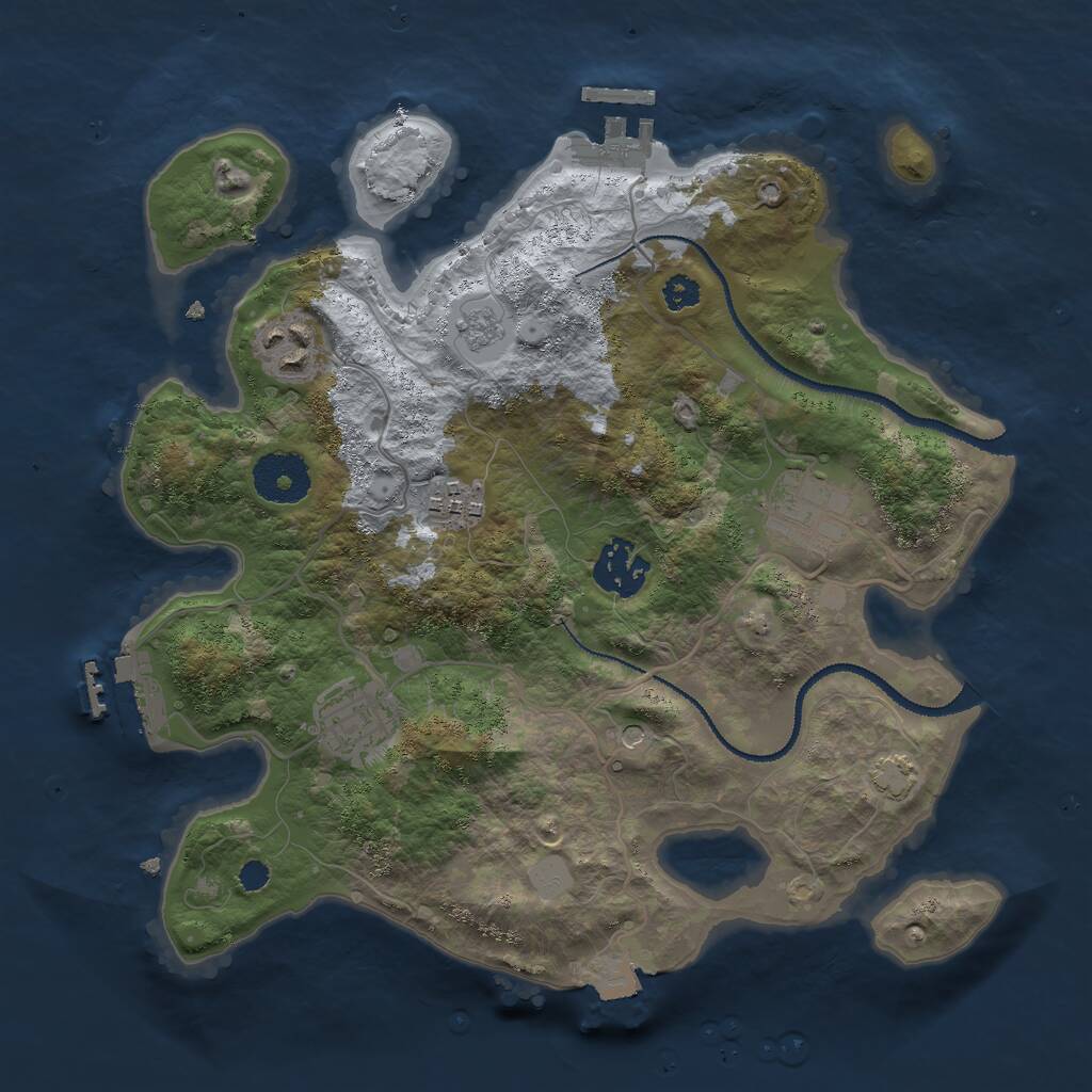 Rust Map: Procedural Map, Size: 3000, Seed: 1796277317, 11 Monuments
