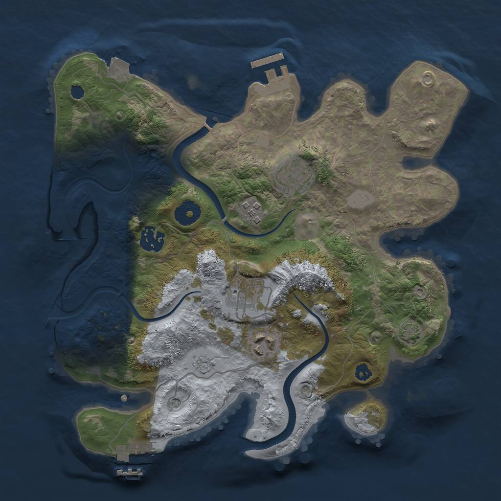Rust Map: Procedural Map, Size: 3000, Seed: 11267524, 11 Monuments