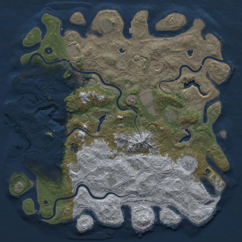 Rust Map: Procedural Map, Size: 5000, Seed: 136985, 15 Monuments