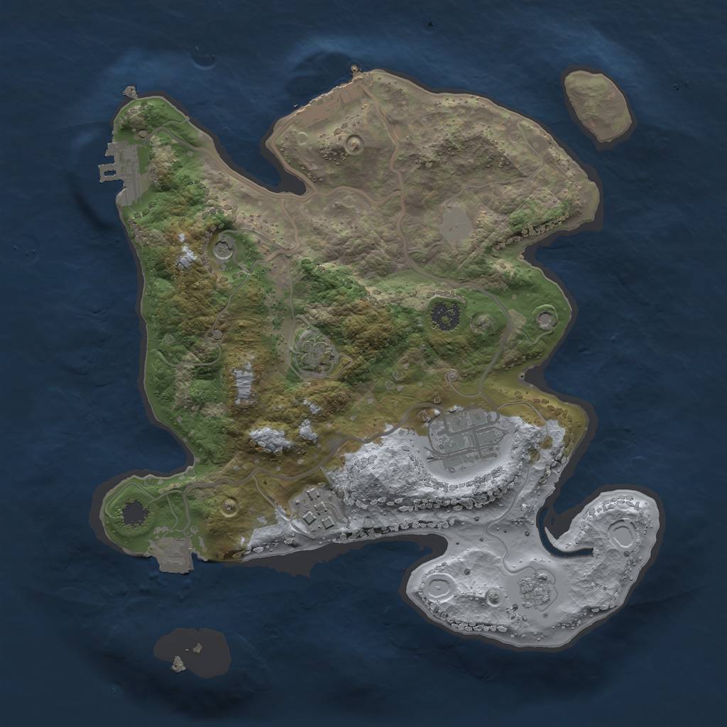 Rust Map: Procedural Map, Size: 2500, Seed: 374546103, 10 Monuments