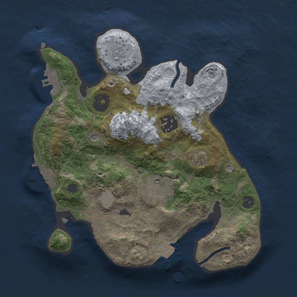 Rust Map: Procedural Map, Size: 2500, Seed: 663796293, 9 Monuments