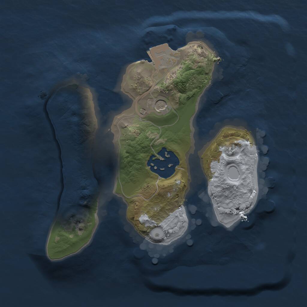 Rust Map: Procedural Map, Size: 1600, Seed: 536784, 3 Monuments
