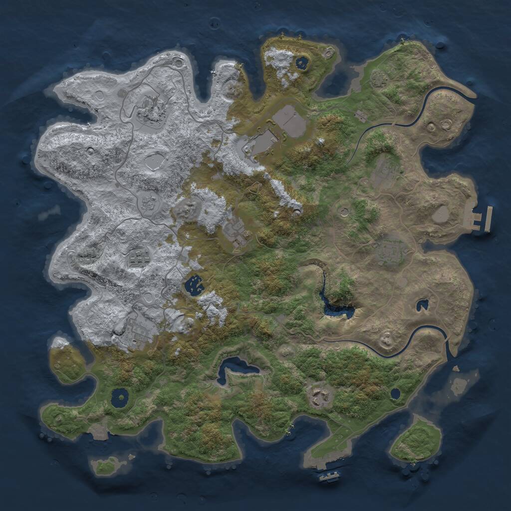 Rust Map: Procedural Map, Size: 4000, Seed: 955, 15 Monuments