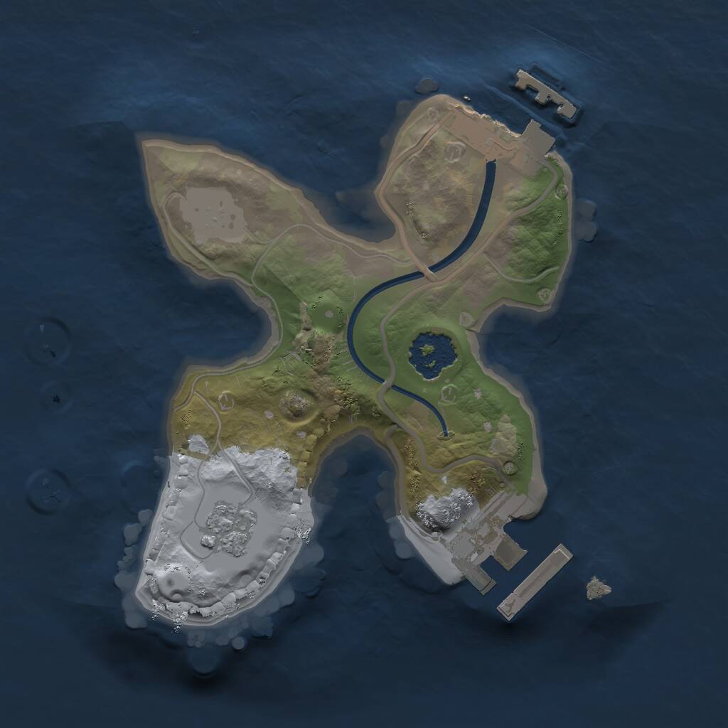 Rust Map: Procedural Map, Size: 1600, Seed: 460876, 4 Monuments
