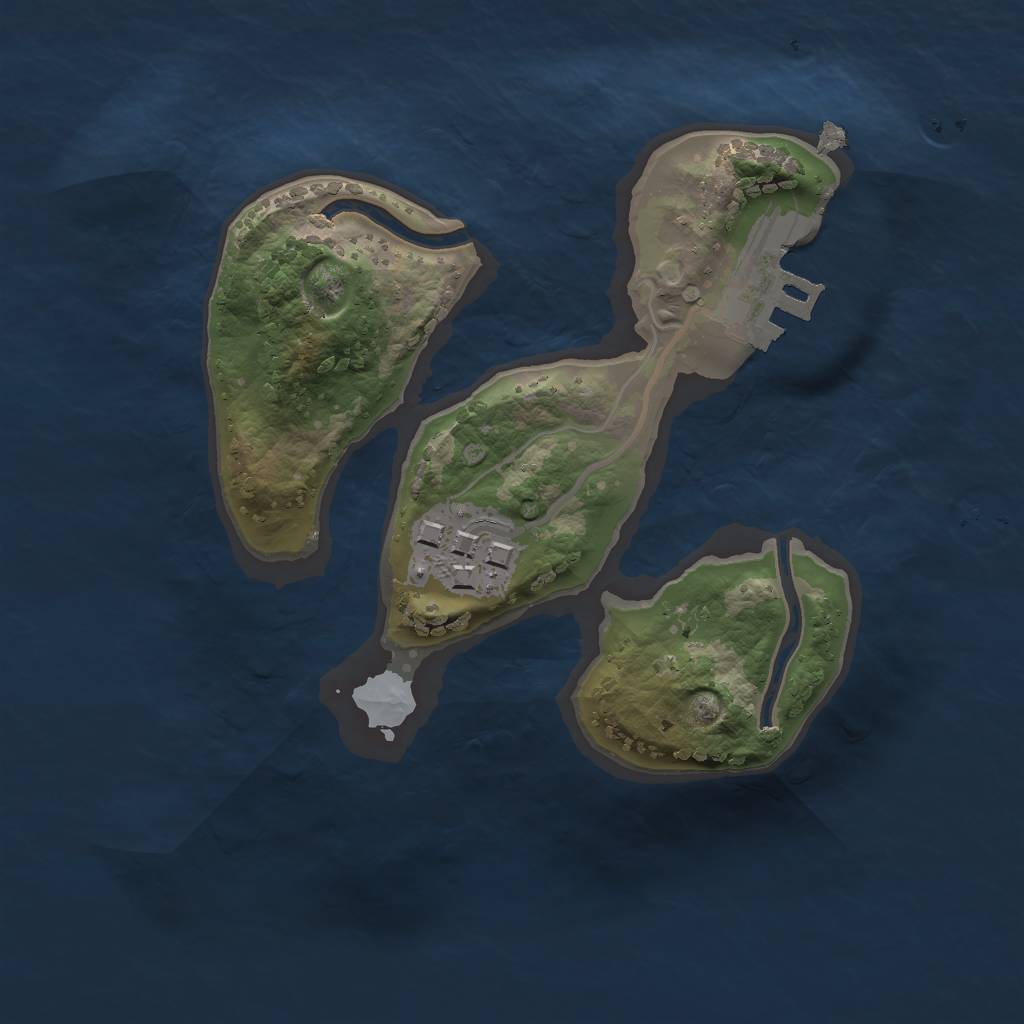 Rust Map: Procedural Map, Size: 1600, Seed: 5468785, 5 Monuments