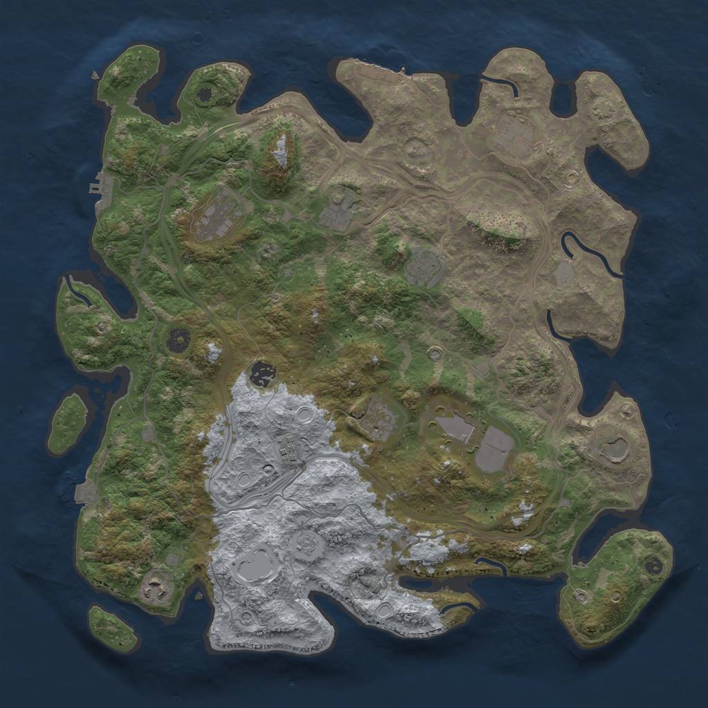 Rust Map: Procedural Map, Size: 4250, Seed: 5261, 18 Monuments