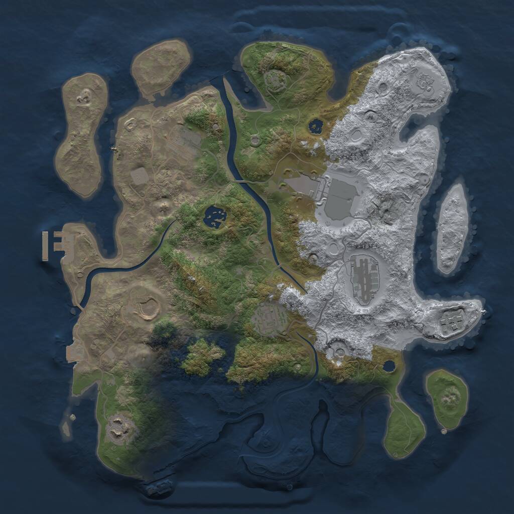 Rust Map: Procedural Map, Size: 3500, Seed: 11712, 14 Monuments