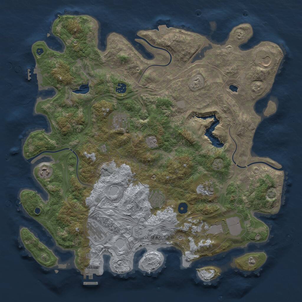 Rust Map: Procedural Map, Size: 4250, Seed: 1200219454, 15 Monuments