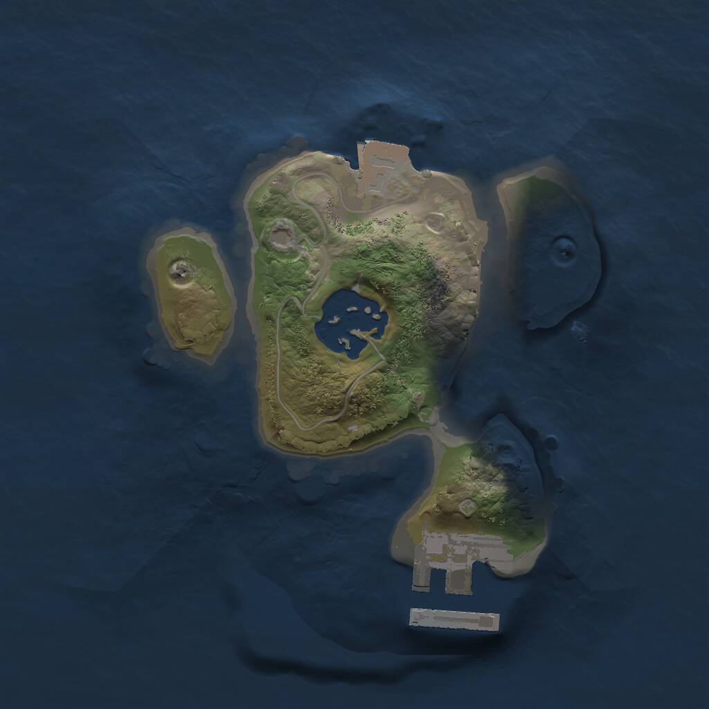 Rust Map: Procedural Map, Size: 1600, Seed: 1005, 3 Monuments