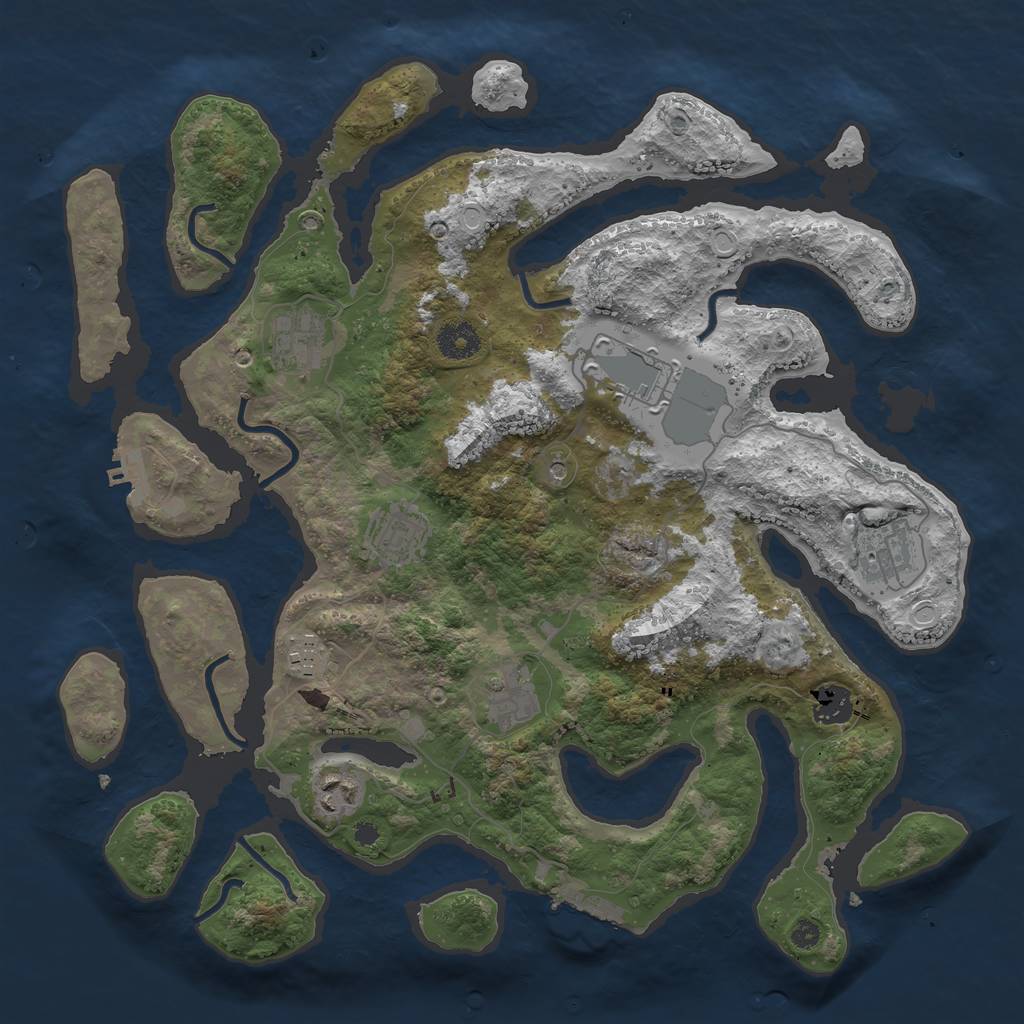 Rust Map: Procedural Map, Size: 3750, Seed: 4816379, 19 Monuments