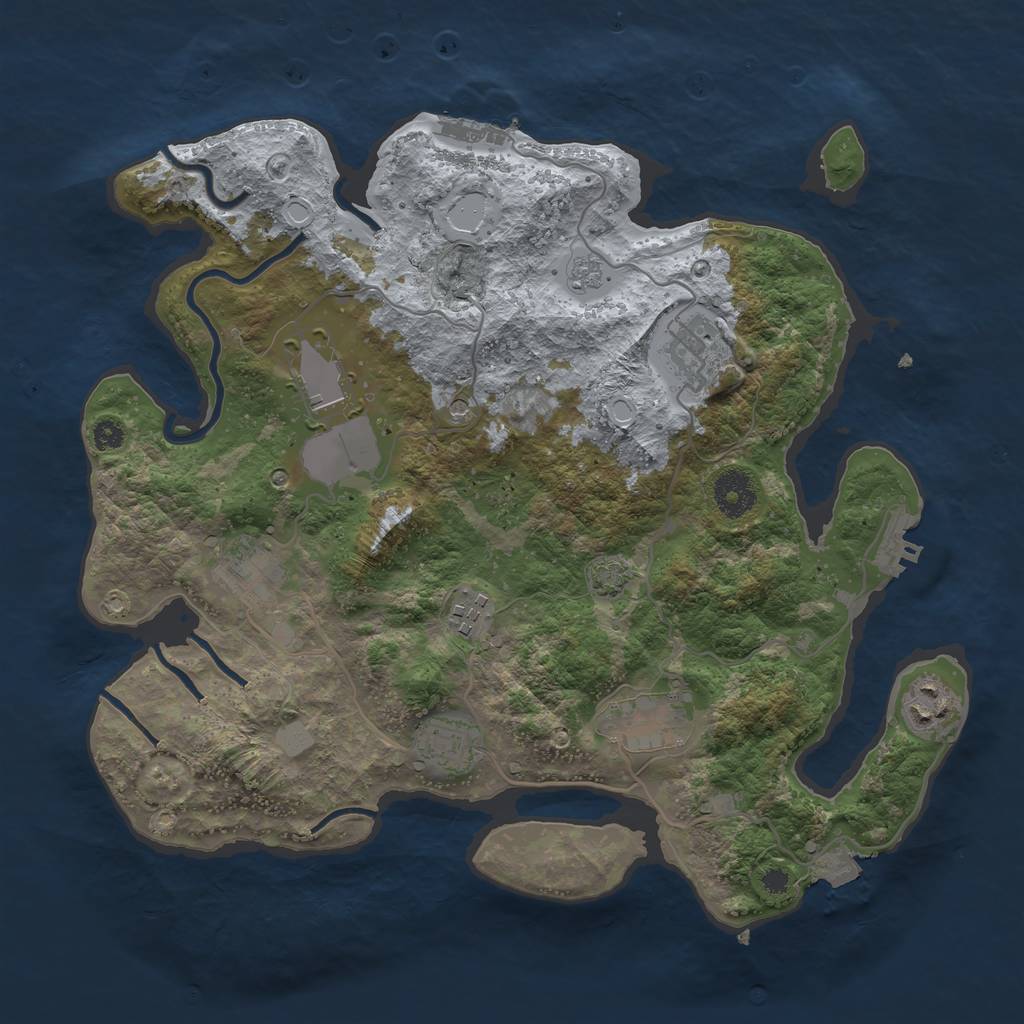 Rust Map: Procedural Map, Size: 3500, Seed: 223769002, 15 Monuments