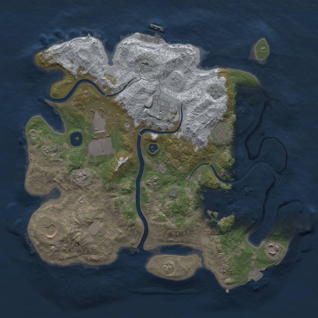 Rust Map: Procedural Map, Size: 3500, Seed: 223769002, 14 Monuments