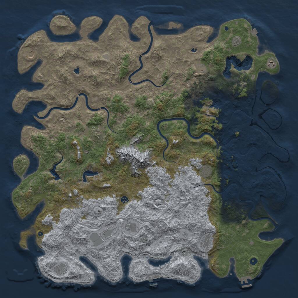 Rust Map: Procedural Map, Size: 6000, Seed: 1536848893, 17 Monuments