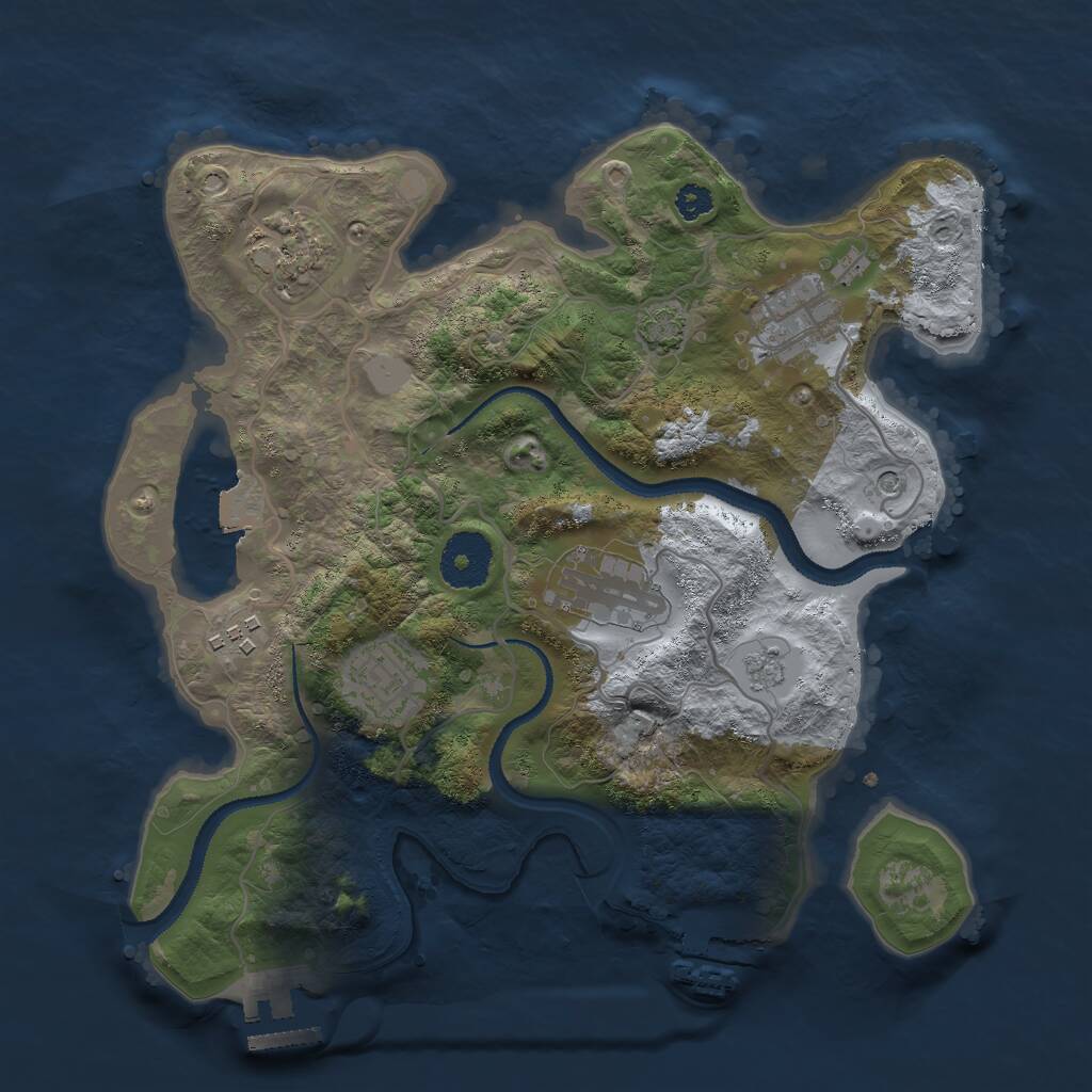 Rust Map: Procedural Map, Size: 3000, Seed: 748264827, 11 Monuments