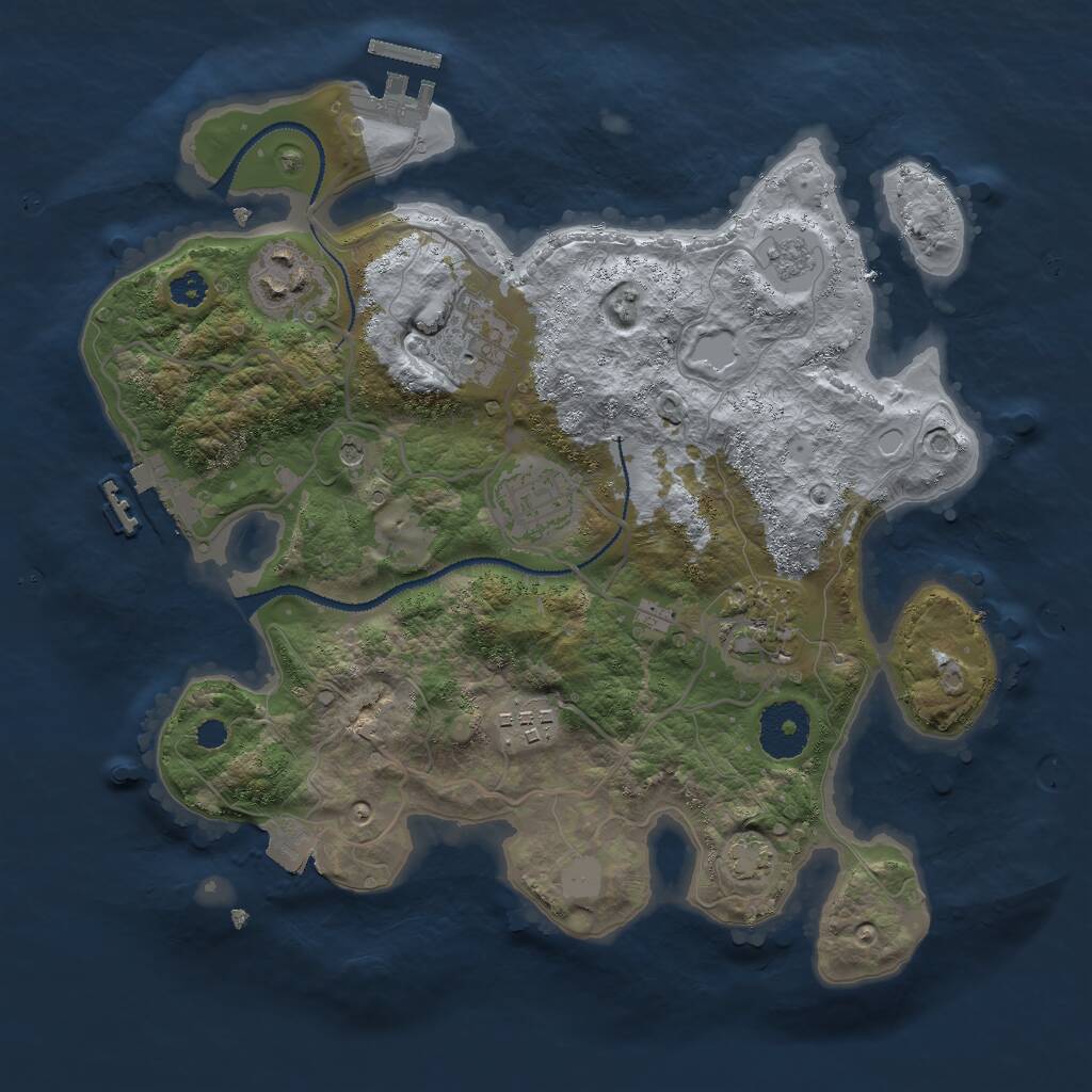 Rust Map: Procedural Map, Size: 3000, Seed: 79264924, 11 Monuments