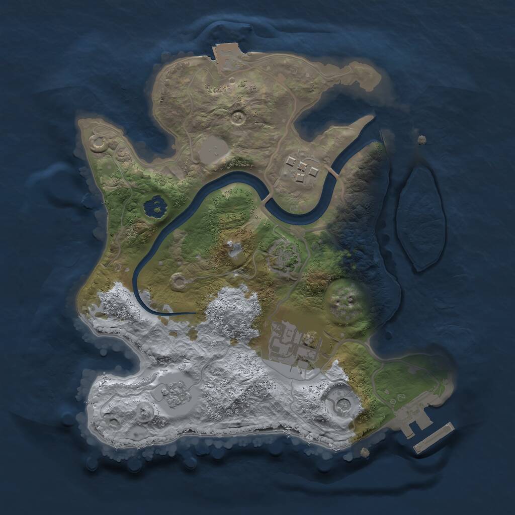 Rust Map: Procedural Map, Size: 2300, Seed: 1682649124, 7 Monuments