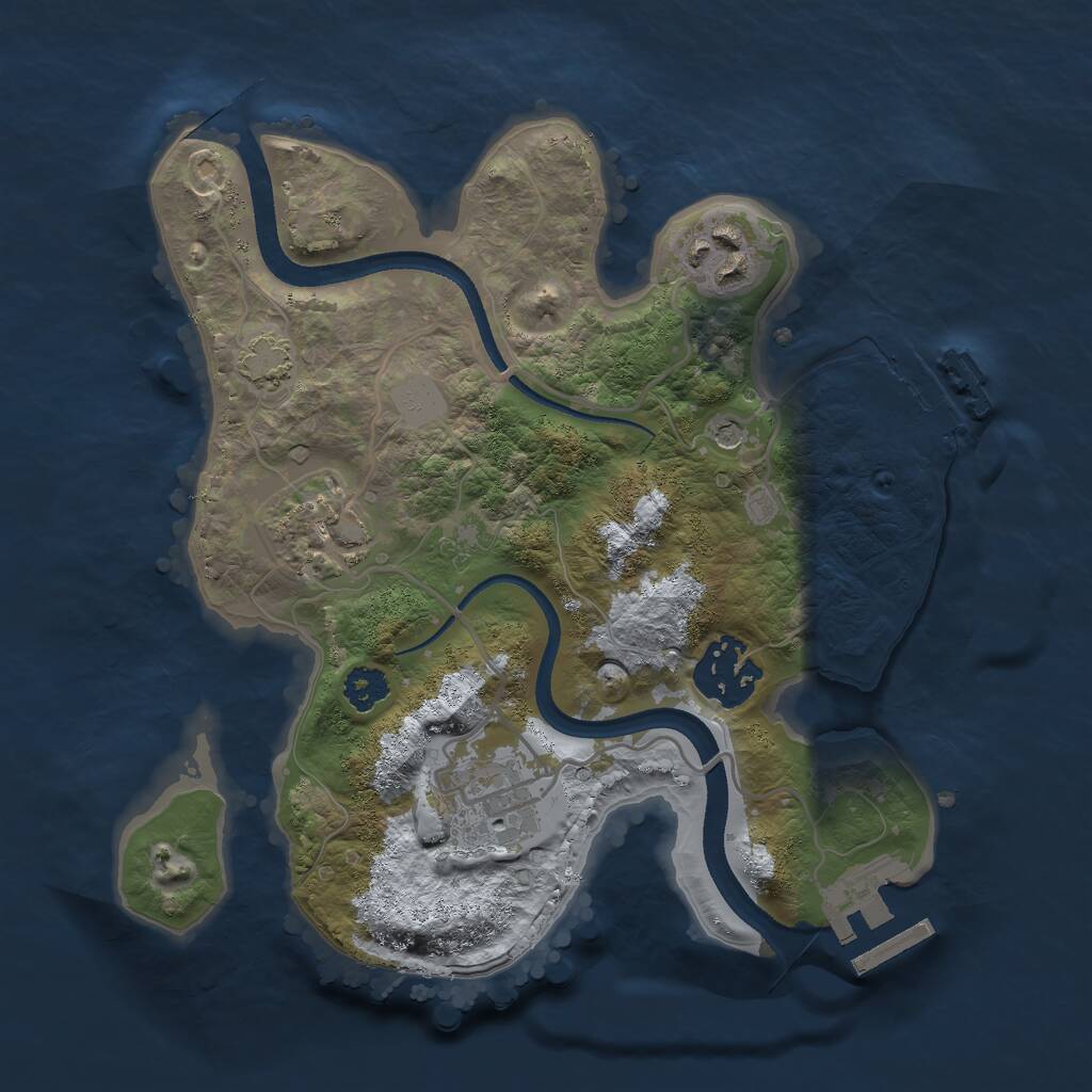 Rust Map: Procedural Map, Size: 2500, Seed: 269554070, 9 Monuments