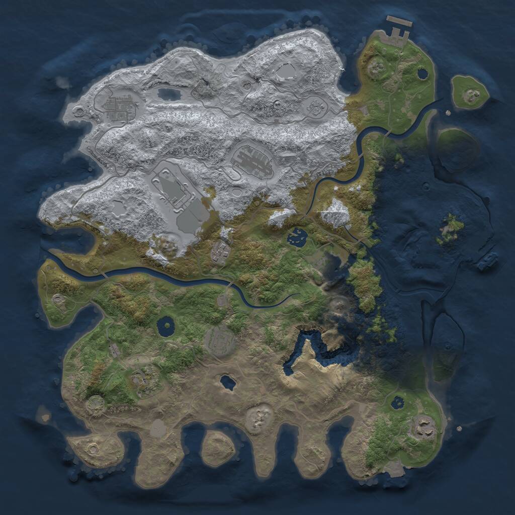 Rust Map: Procedural Map, Size: 4000, Seed: 2108, 15 Monuments