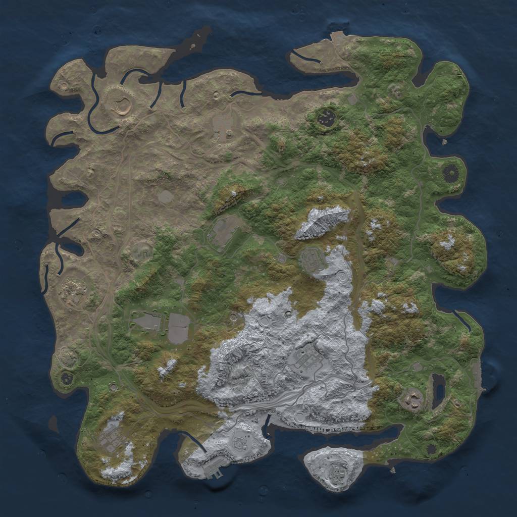 Rust Map: Procedural Map, Size: 4500, Seed: 269554070, 19 Monuments
