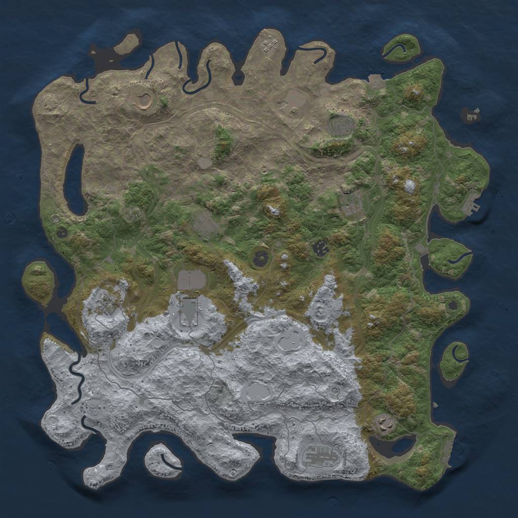 Rust Map: Procedural Map, Size: 4800, Seed: 80831156, 19 Monuments